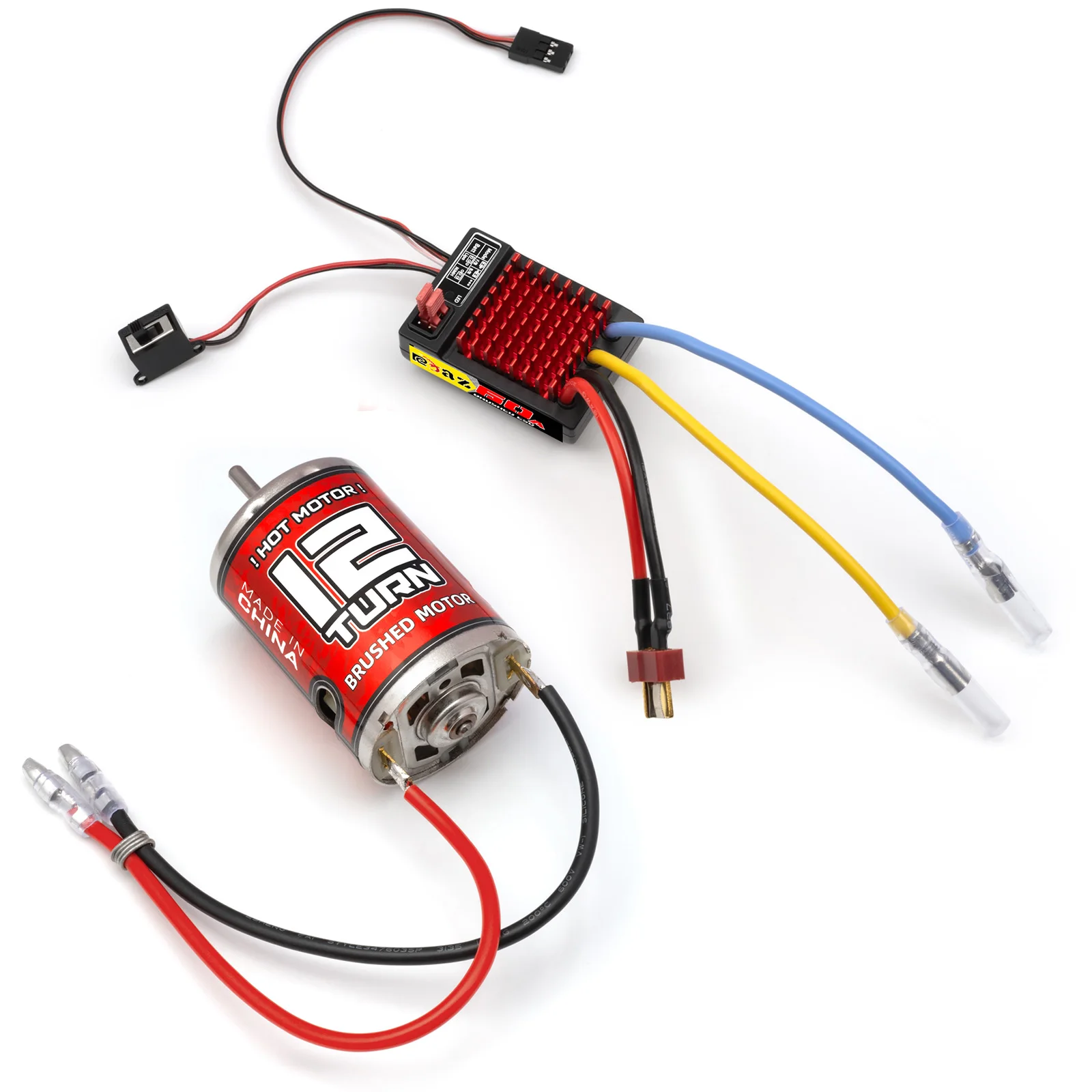 RCXAZ 540 Pro Brushed Motor 12T-75T 60A Waterdichte ESC Snelheidsregelaar Combo voor 1/10 RC Crawler Klim Drift Auto Boot