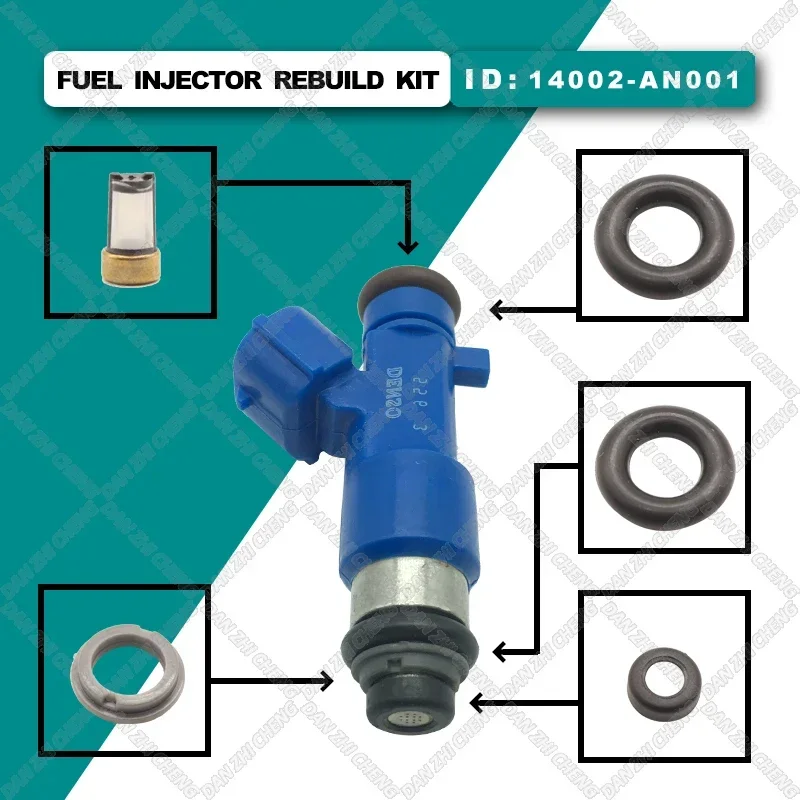 6 SET For Nissan Infiniti G37 GTR 63570 14002-AN001 Fuel Injector Service Repair Kit Filters Orings Seals Grommets