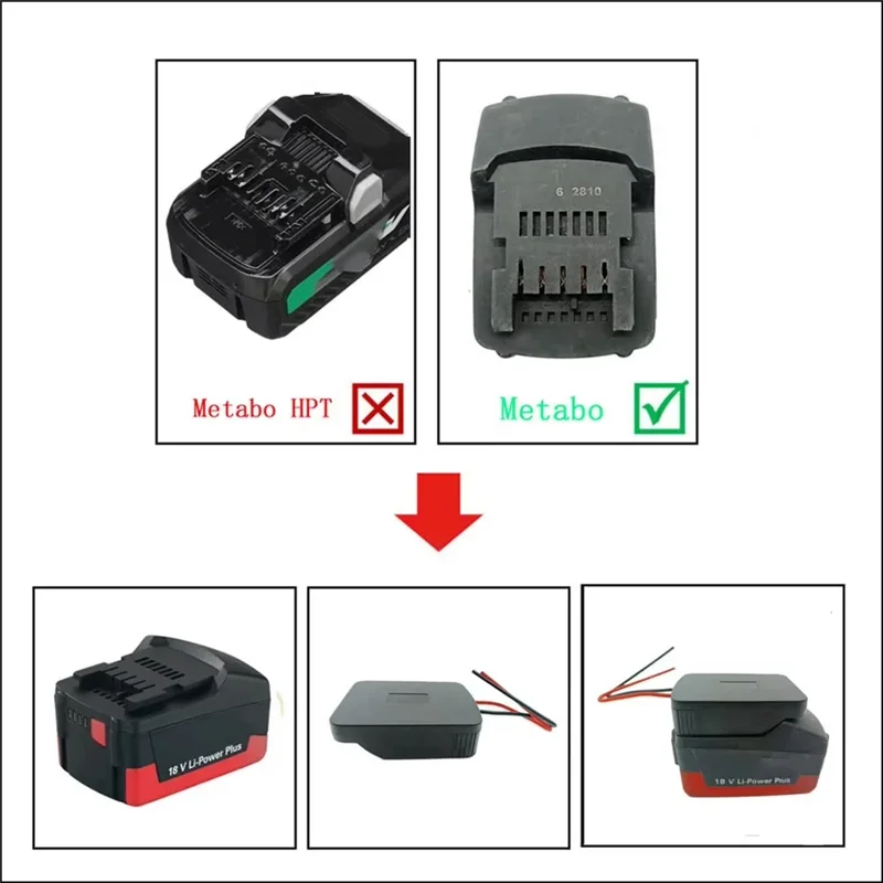 ABNP Battery Adapter For Metabo 18V Li- Battery Adapter DIY Output To Dock Power Connector Accessories DIY Connector