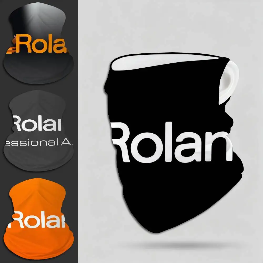 R-Rolands logo Dustproof Windproof Neck Gaiter Breathable Face Mask for Riding Hiking Skiing Sports