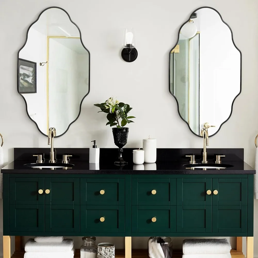 Moderne wandspiegel met aluminium frame, 20x36 inch, geschikt voor badkamer- en slaapkamerdecoratie