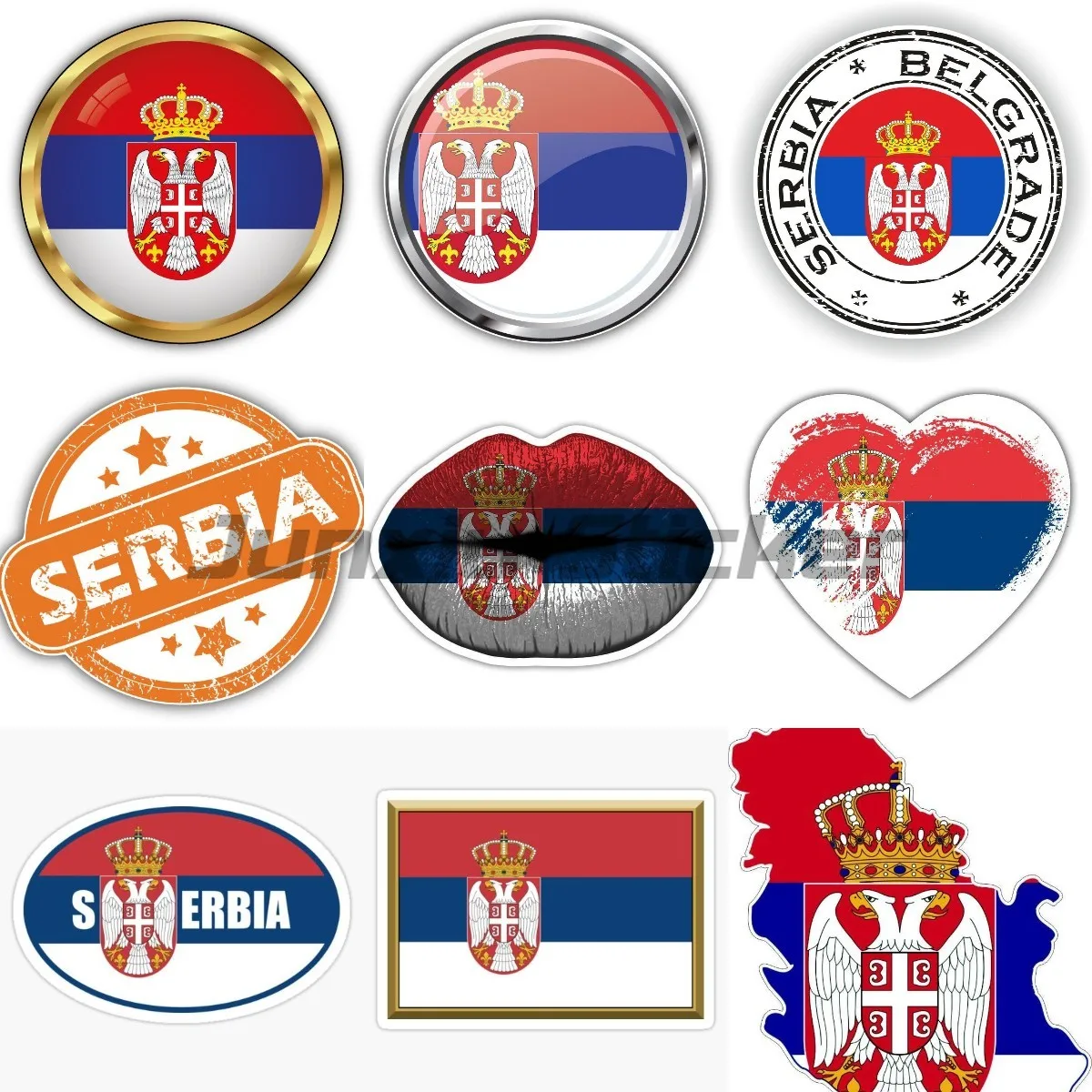 SERBIA National Flag Map Badge Country Code Sticker Srbija SERBIAN Flag Decal for Car Truck Bikenational Flag Map Badge