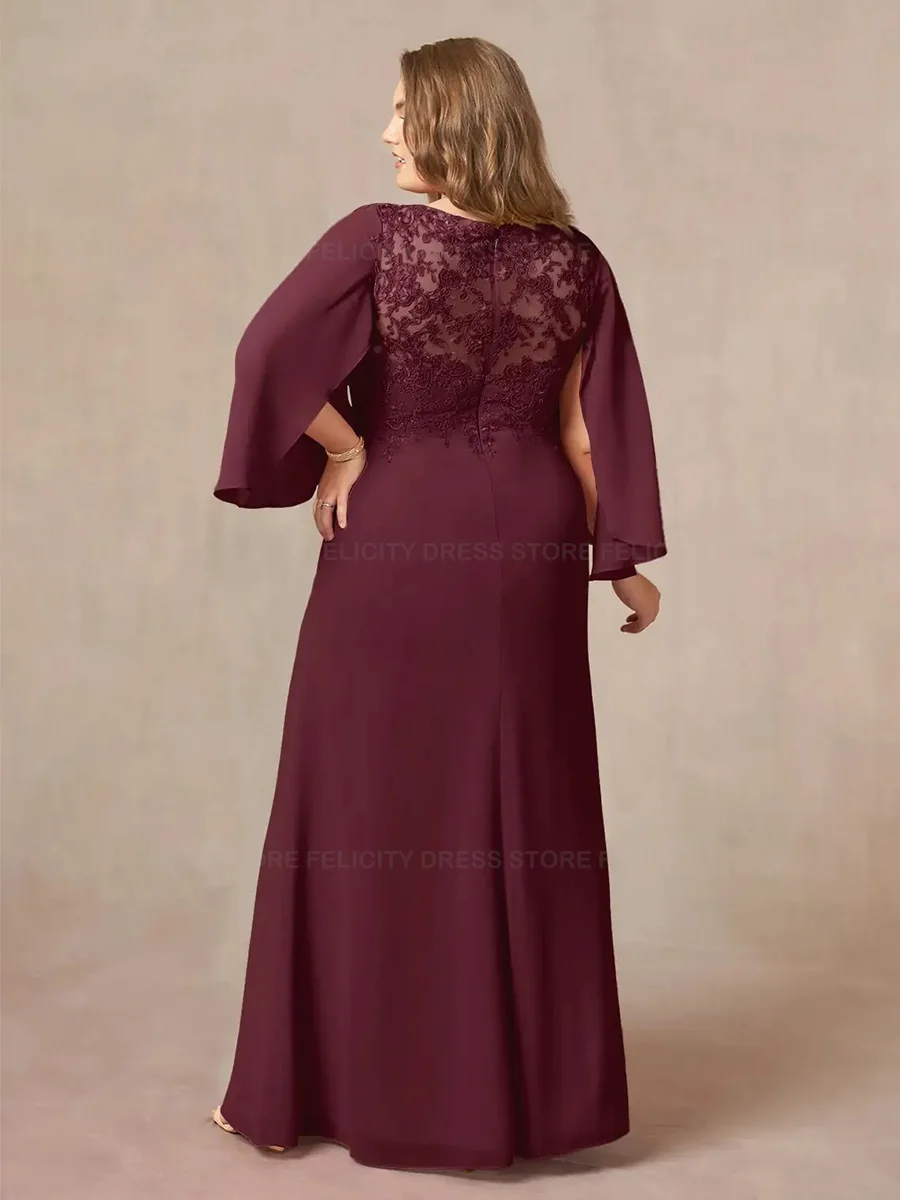 エレガントなプラスサイズの花嫁ドレス 2025 カスタマイズされたマーメイド V ネックフォーマル結婚式のゲストドレスシフォンレースアップリケ