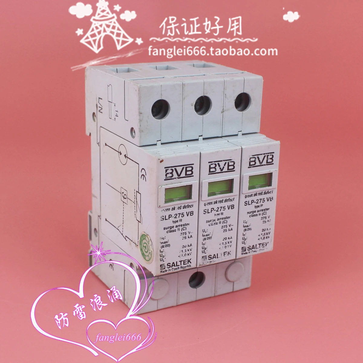 Czech Production Of BVB SALTEK Three-phase Lightning Protection SLP-275VB 3P Surge Protection 275V 20-25KA