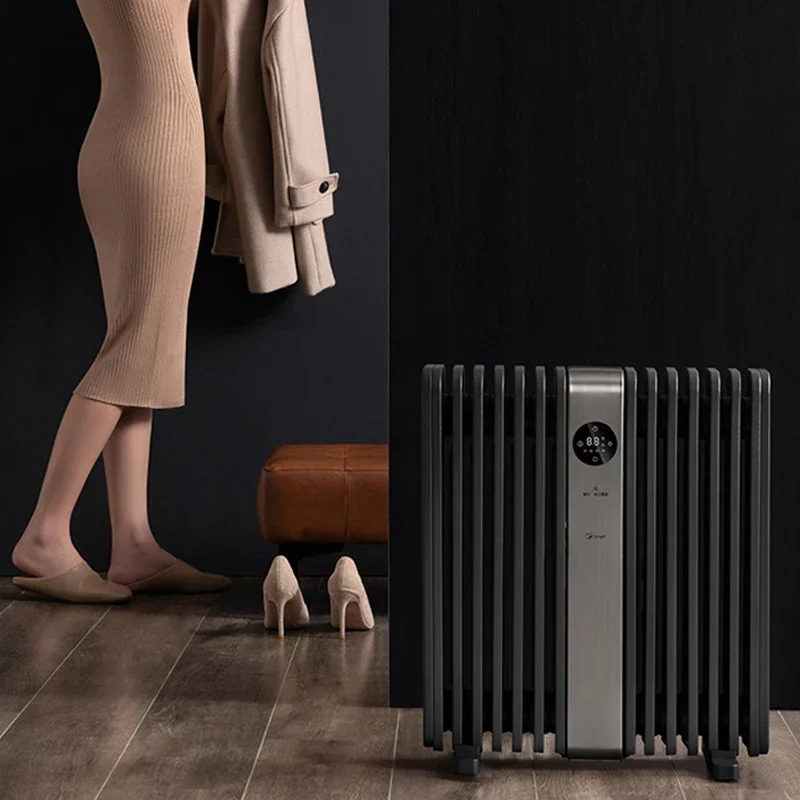 2200W Midea เครื่องทําความร้อนสําหรับ Home 14 ชิ้นไฟฟ้าน้ํามันเครื่องทําความร้อนสมาร์ท APP ควบคุมไฟฟ้าแผ่นเสื้อผ้าแห้งประเภทชั้นความร้อน