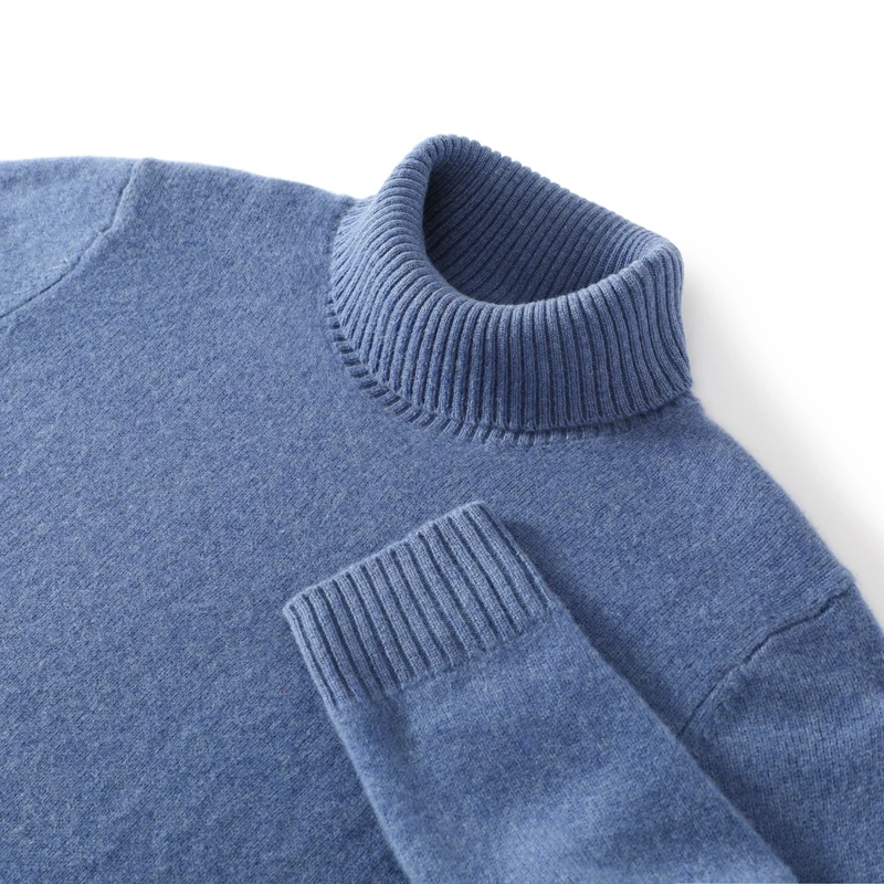 

ANGEL Autumn Winter Thick Men's High Turn-down Collar Sweater 100% Merino Wool Pullover Smart Casual Warm Cashmere Knit Tops ﻿