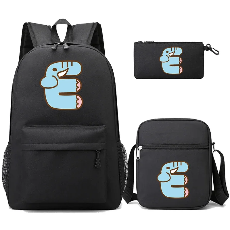 3 Stks/set Dier 26 Engelse Letters Boekentas Terug Naar School Rugzak Kind Kawaii Cadeau Met Etui Schoudertas Rugzak