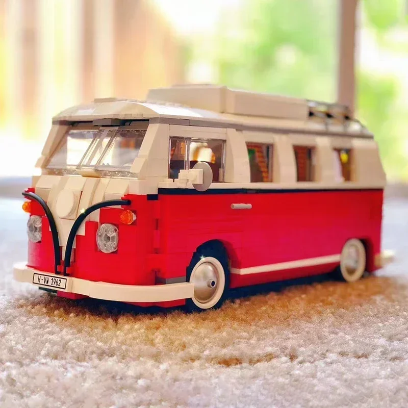 1354PCS VW Volkswagen T1 Camper Bricks Van Car Bluding Blocks High Techc Ideas Bus Compatible Toys for Kid Birthday Gift