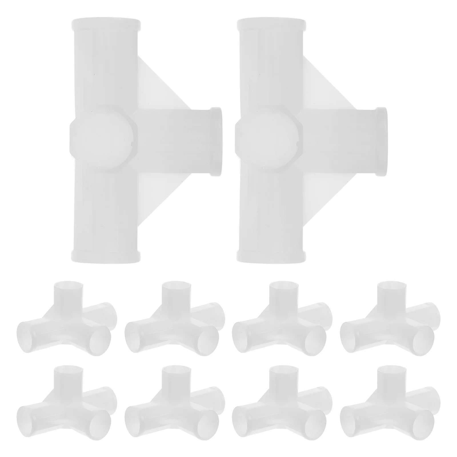 

10pcs Closet Rod Connector Heavy Duty Four Way Joint For Wardrobe Shoe Rack Drying Rack Storage Organizer Multi Use Plastic