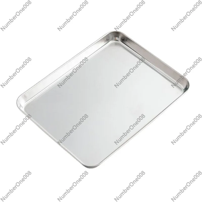 Stainless Steel Square 304 Tray Household Rice Noodle Plate Rectangular Steaming Plate Liangpi Plate Flat Chassis