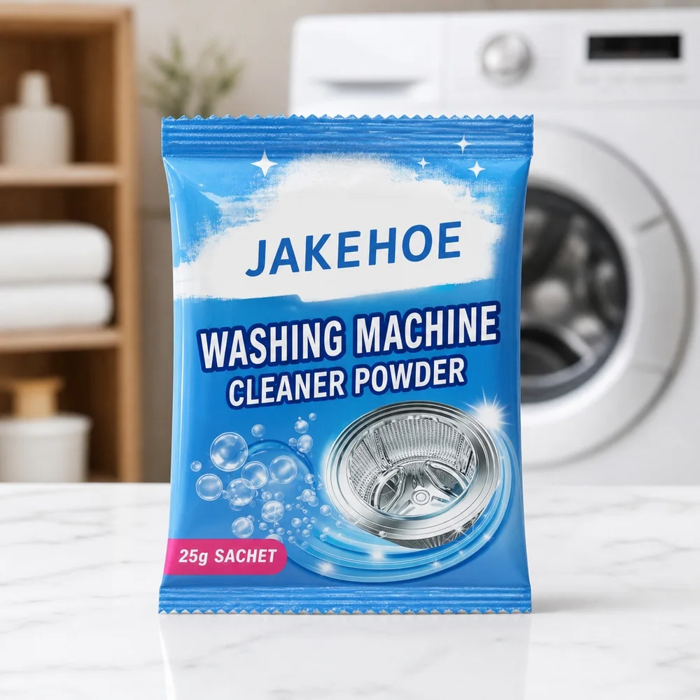 JAKEHOE Washing Machine Cleaner Powder 25g Sachets for Washer Drum Tub Routine Cleaning Visible Residue Buildup and Regular Care