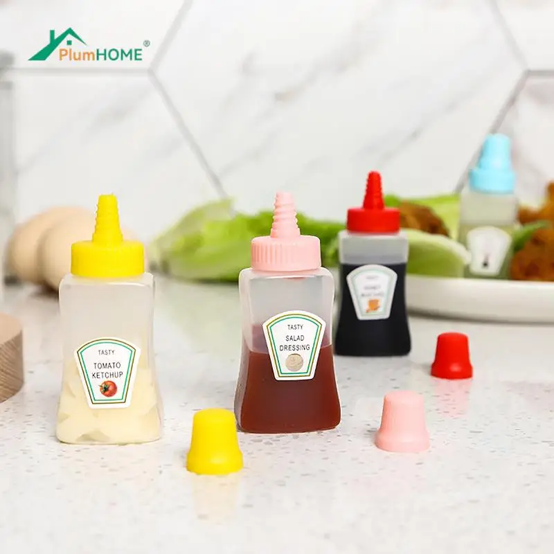 

Refillable Mini Sauce Bottles Portable Ketchup Honey Salad Squeeze Bottles Dressing Dispensers For Lunch Box Kitchen Accessories