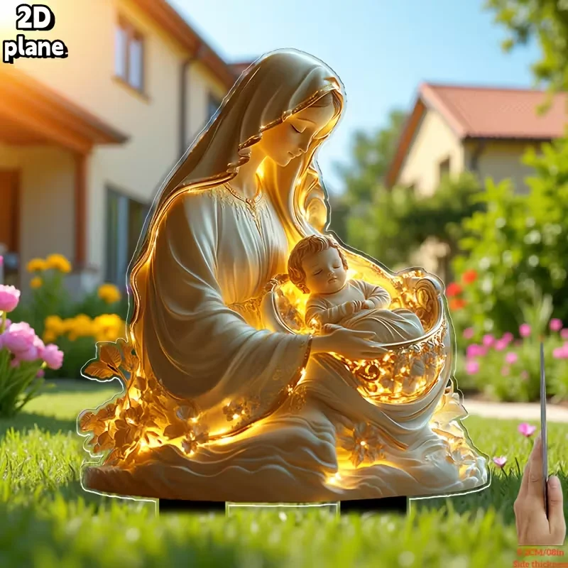 1PCS Madonna Garden Decoration Sculpture Mother's Day Cemetery Decoration Monument Outdoor Decoration Pile Festival Gift