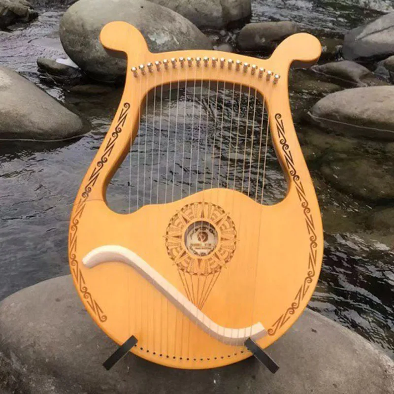 Vintage Instrument Harp and Konghou Niche Simple and Portable Lyre Stringed Musical Instruments Niche Bands Play Harp Classical