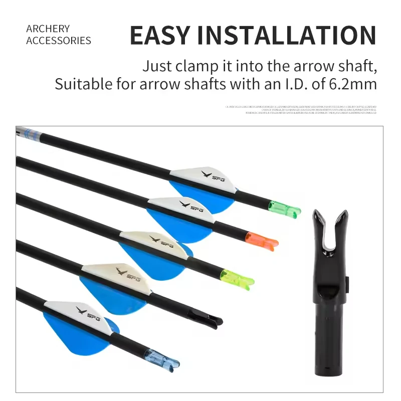 Archery Arrow Nocks 6.2mm C-Shaped Groove Hard Plastic Speed Nock for Carbon Fiberglass Shaft Compound Recurve Bow