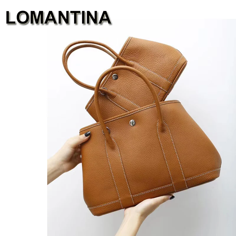 

LOMANTINA Luxury Handbags Designer Tote Famous Brand Shoulder Purse Bosla Geuine Leather Garden Party Tote Bag For Women Tote