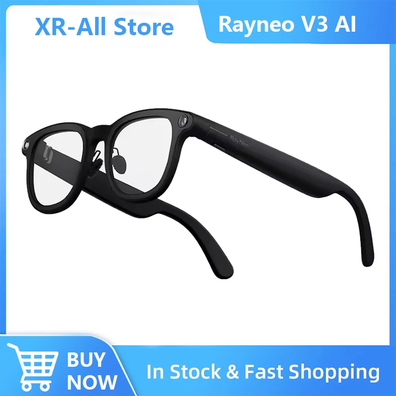 Rayneo V3 AI Shooting Glasses Wireless Smart Glasses Support Bluetooth Audio Headset