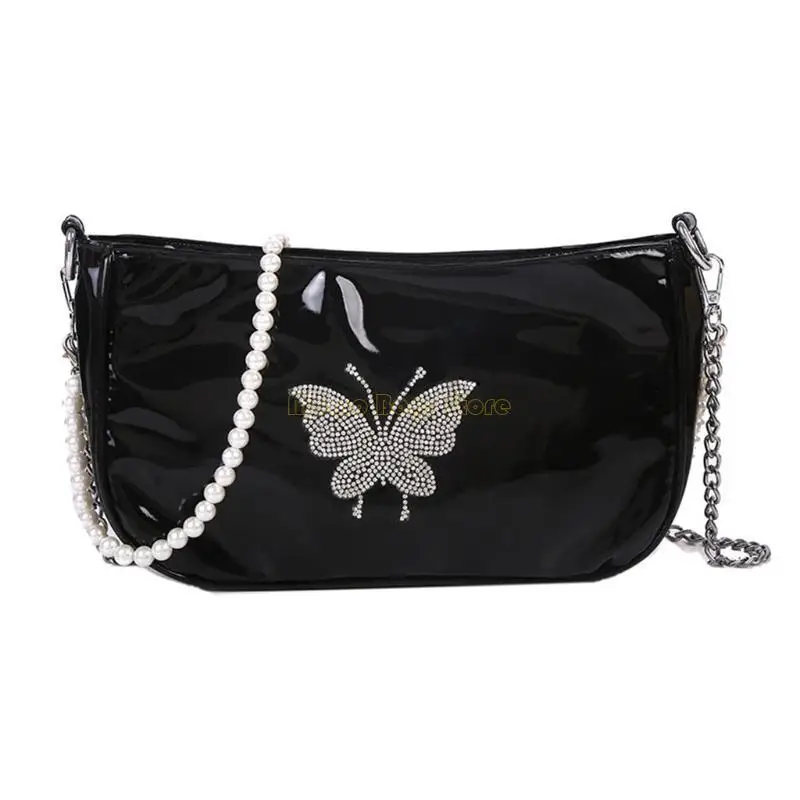 

X90D Fashion Women's Zipper Girl PU Leather Shoulder Bag with Chain