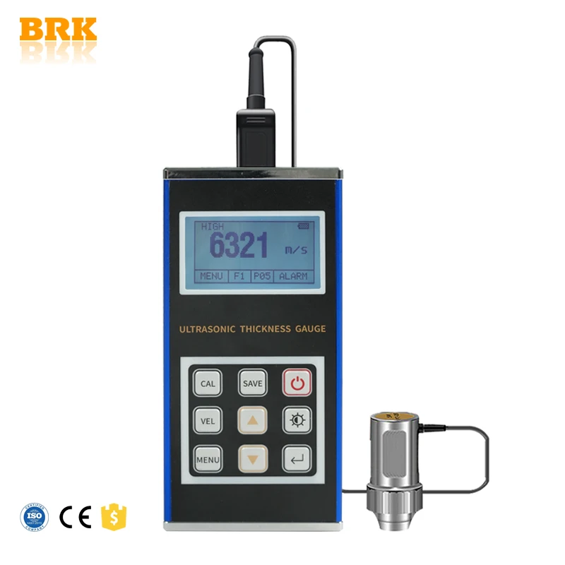 BRK UCT-180B Rechargeable Lithium Battery Digital Ultrasonic Thickness Gauge 0.01mm Resolution Metric/Imperial Units Metal