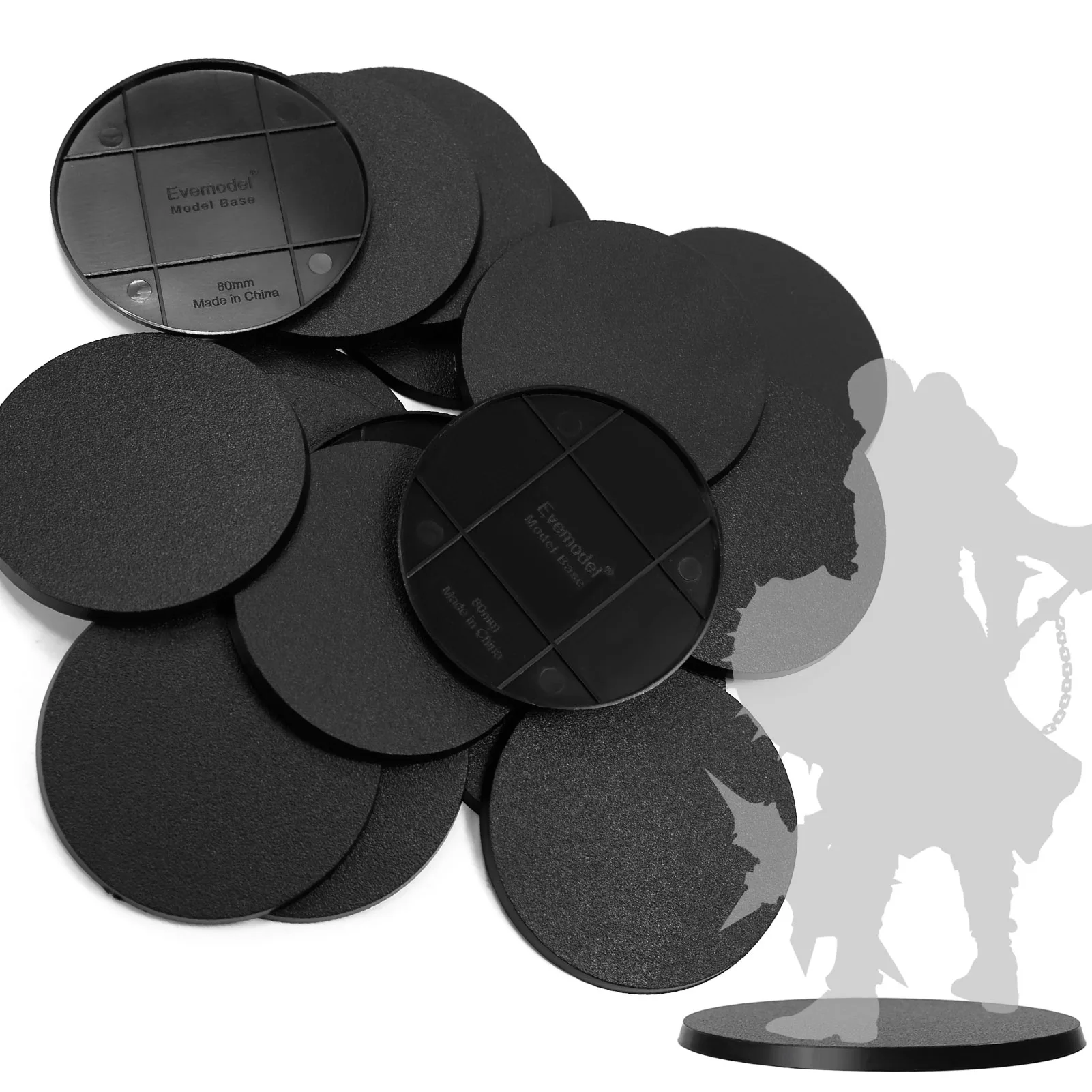 Evemodel 80 mm runde ABS-Modellbasen für Wargames, Tischspiele, Militärsimulationsszene MB1180 – Detail 2