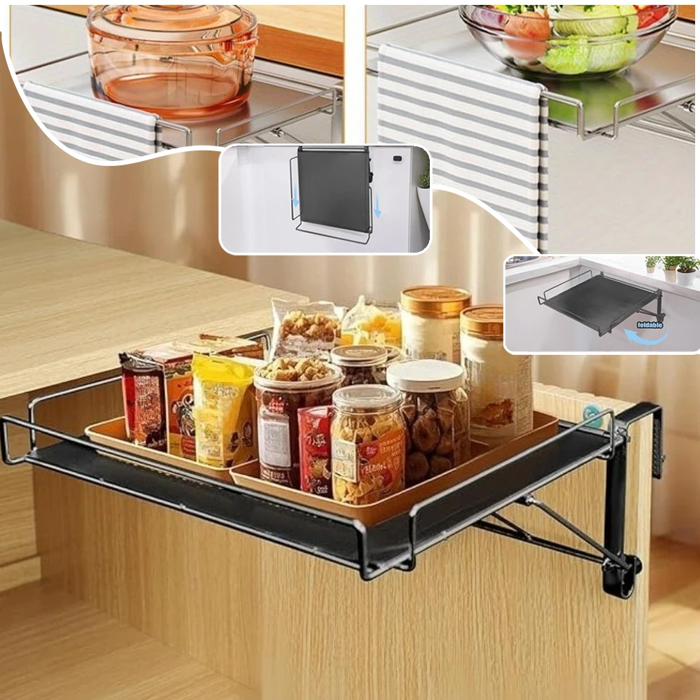 

1PC Foldable Countertop Storage Rack Stainless Steel Kitchens Shelf Space-saving Can Be Used To Extend for Bathroom 주방선반 Keuken