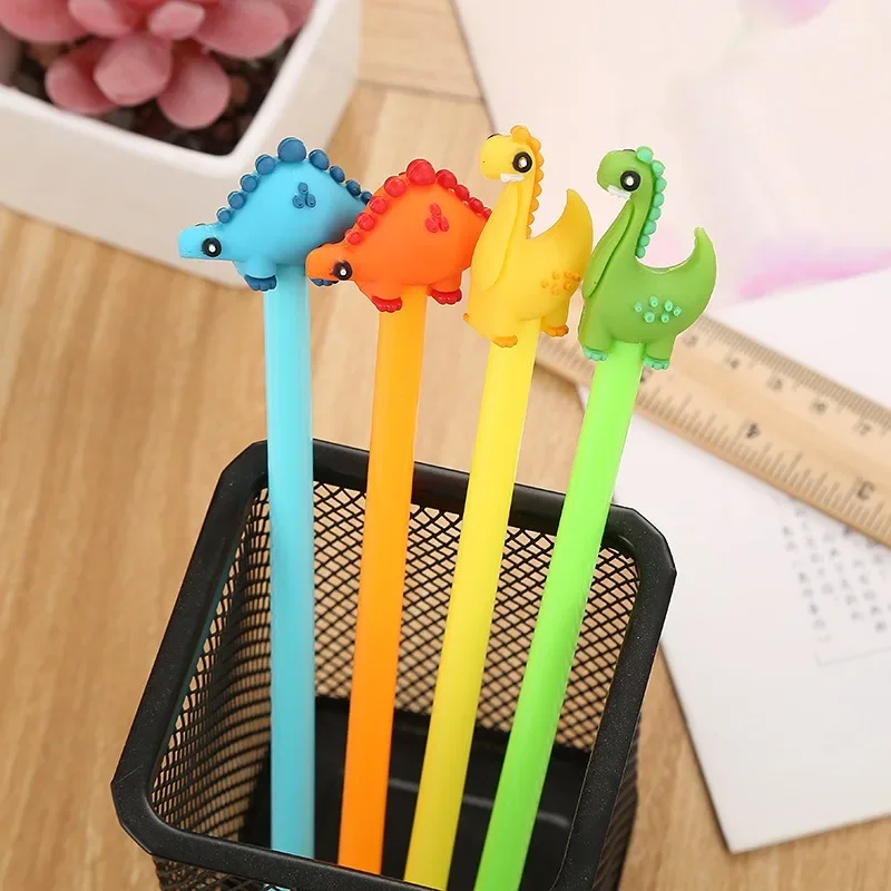 4Pcs Lovely Gel Pens for School and Office, Cute Cartoon Dinosaur Pen Writing Supplies