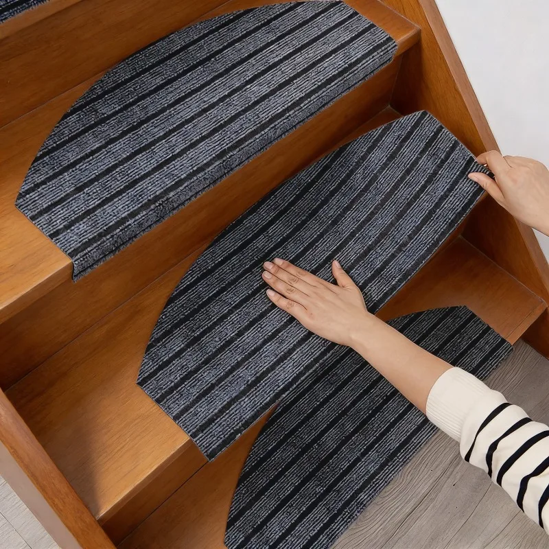 Non‑Slip Water Absorbent Safety Mute Carpet Pad Self Adhesive Stair Tread Mats Step Semi‑Circular Anti‑Slip Mat Floor Protection
