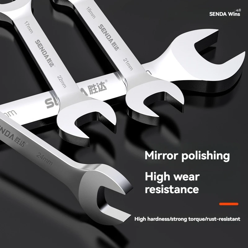 1PC Double Opening Wrench Chrome Vanadium Steel Forging Face Dual Purpose Mirror Double Headed Opening Hard Set Complete Set of
