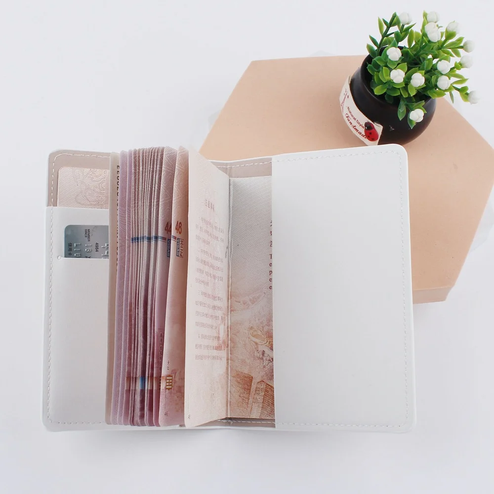 Airplane Pattern Passport Cover Luggage Tag Solid Color Business Travel Passport Holder PU Leather Passport Case Passport Cover