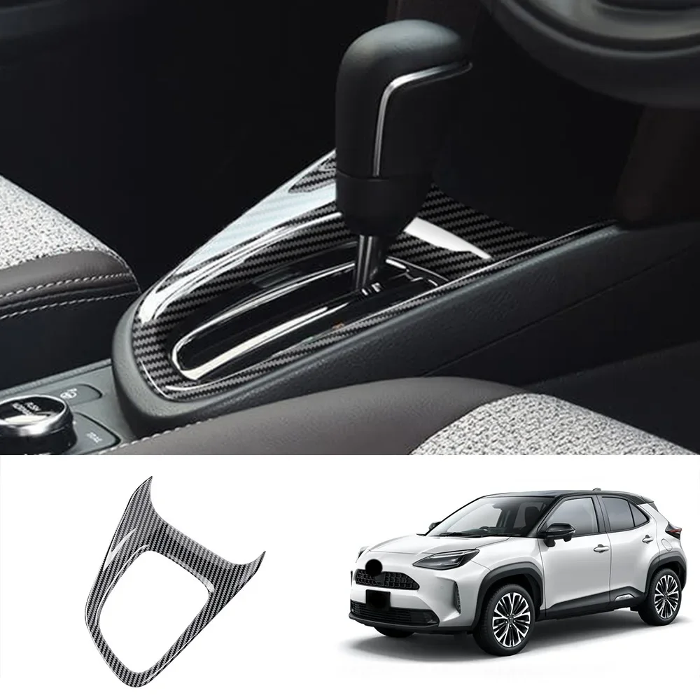 For Toyota Yaris Cross 2020-2022 2023 Car Accessories Interior Auto Gear Shift Panel Cover Frame Trim Sticker ABS Carbon Fiber