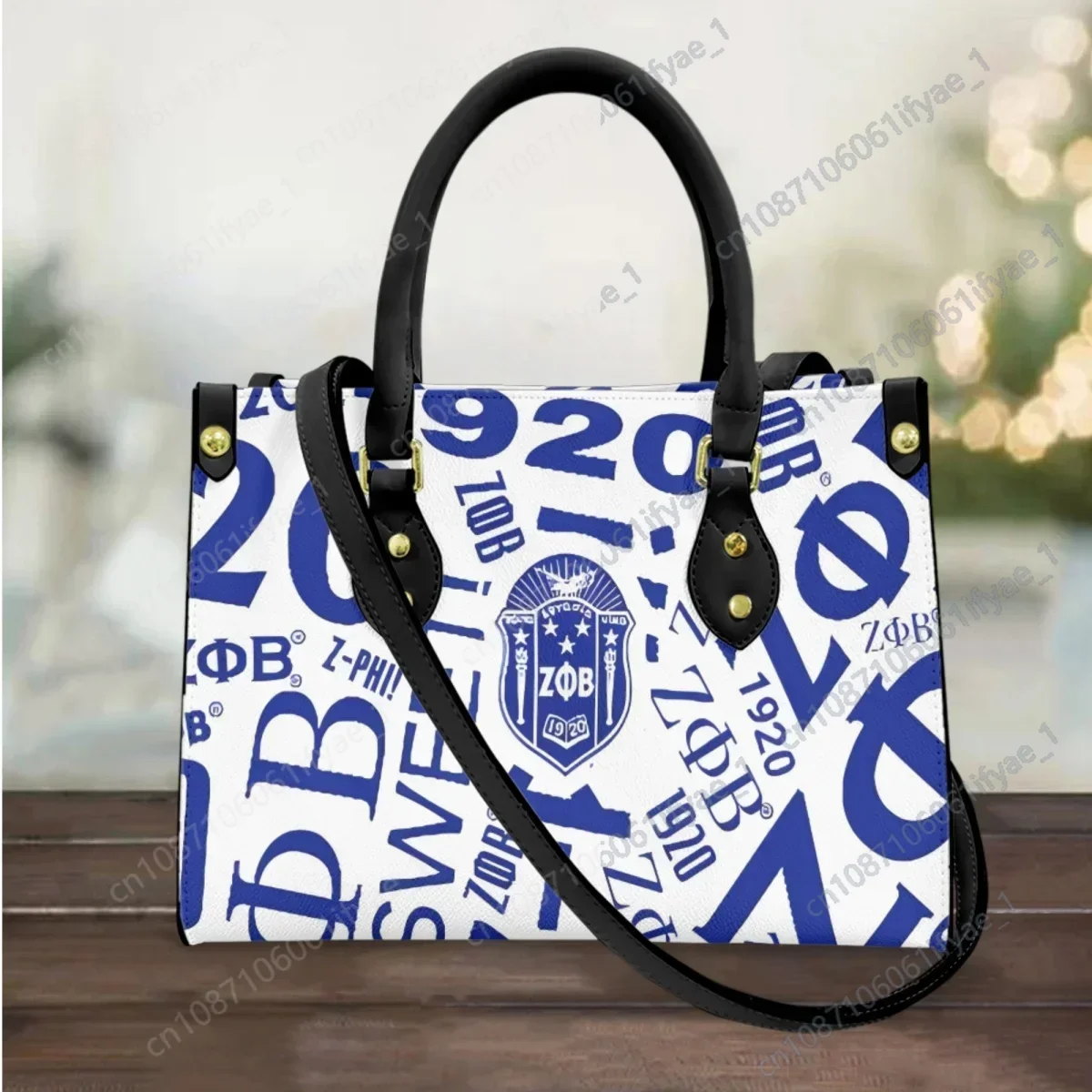 

Zeta Phi Beta Pattern Top Handle Fashion Shoulder Bag Cozy Elegant Party Clutch New Large Capacity Casual Totes Cross Body Bags