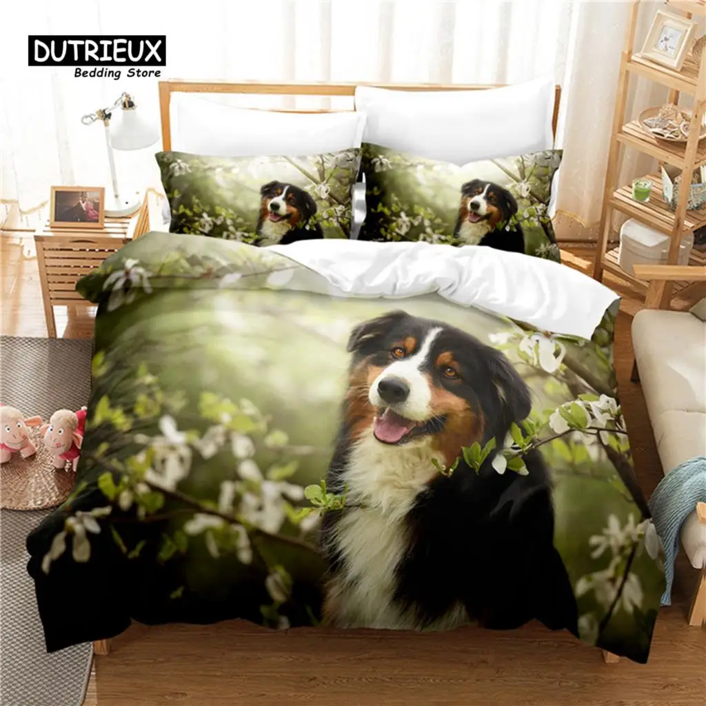 

3pcs Duvet Cover Set, Beautiful Dog Bedding Set, Soft Comfortable Breathable Duvet Cover, For Bedroom Guest Room Decor