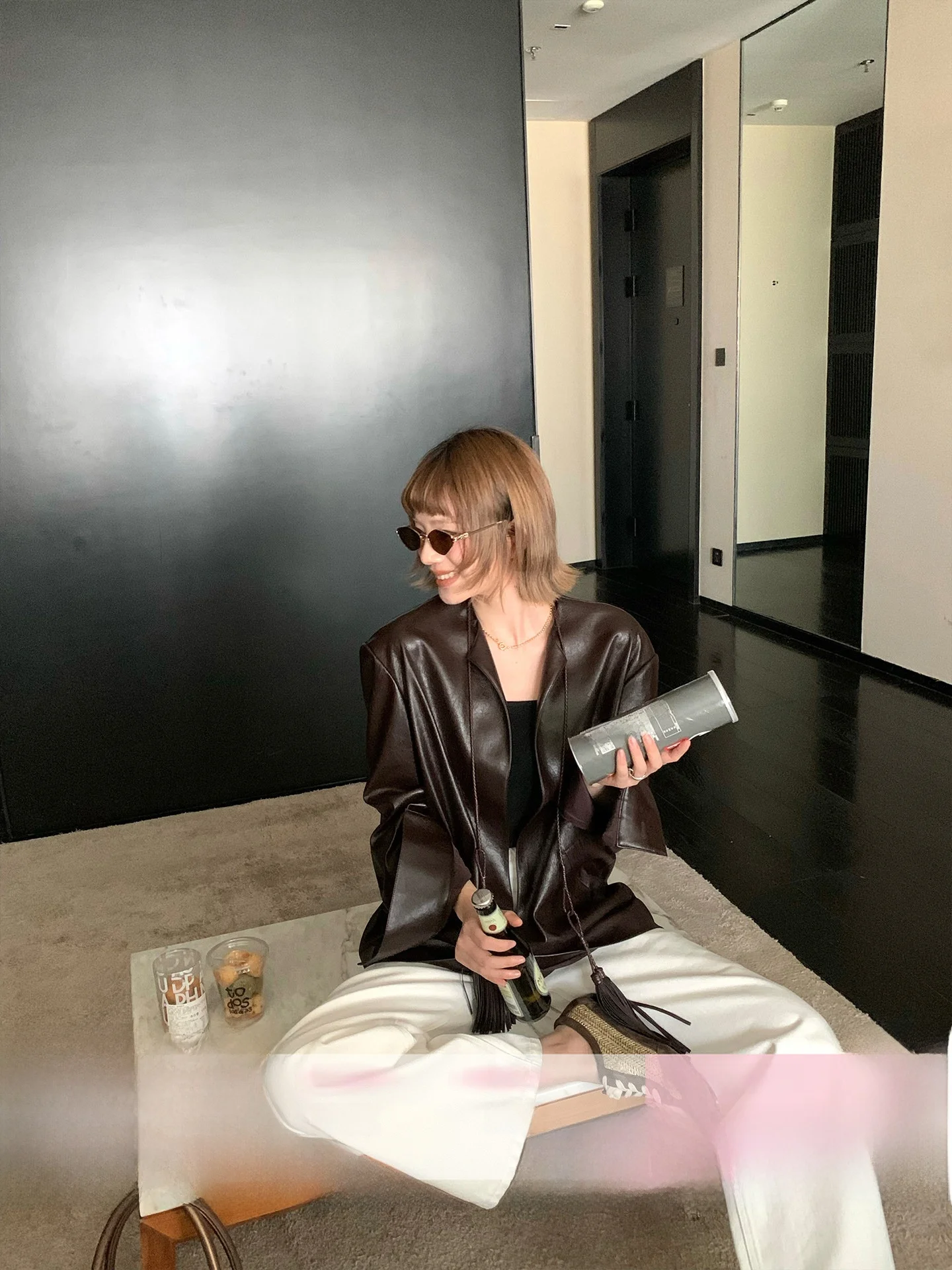 

Ретро-куртка из искусственной кожи с бахромой, цвета вермиллион, винтажное женское пальто в стиле оверсайз