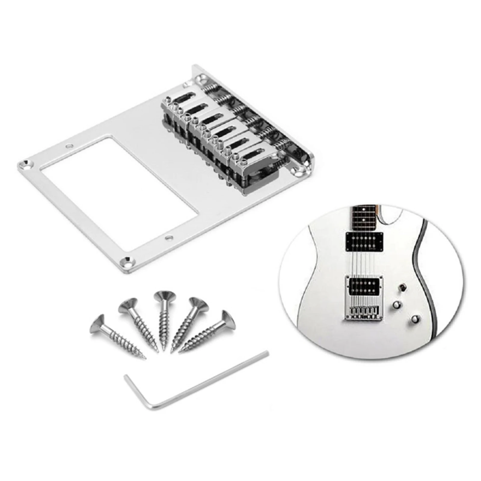 Alta qualidade de metal cromado 6 cordas rígido fixo novo ponte teleguitar com parafusos de montagem para guitarra tele telecaster