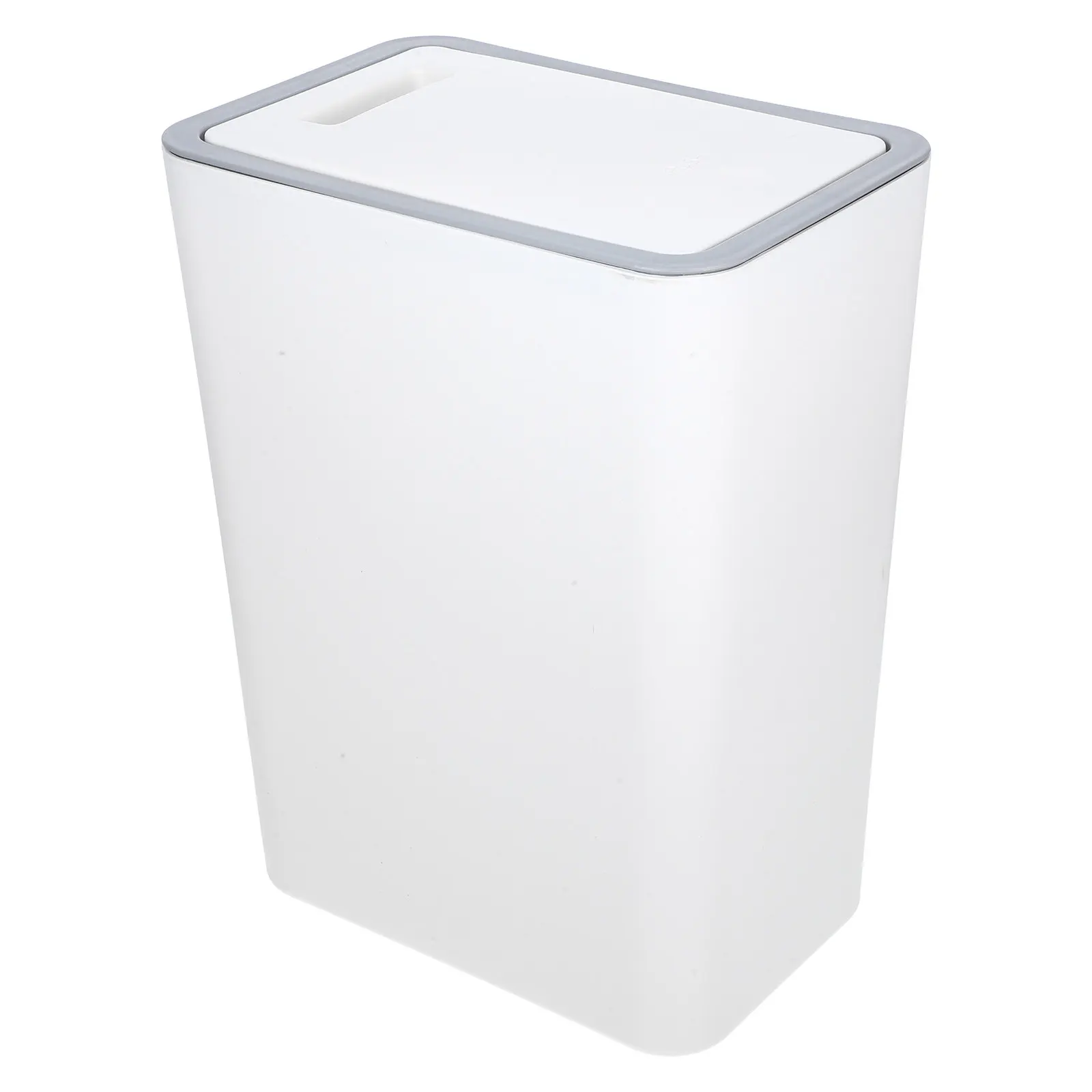 Stylish PP Material Trash Can with Lid Design Smooth Interior Easy to Clean Compact Size for Bedroom Bathroom