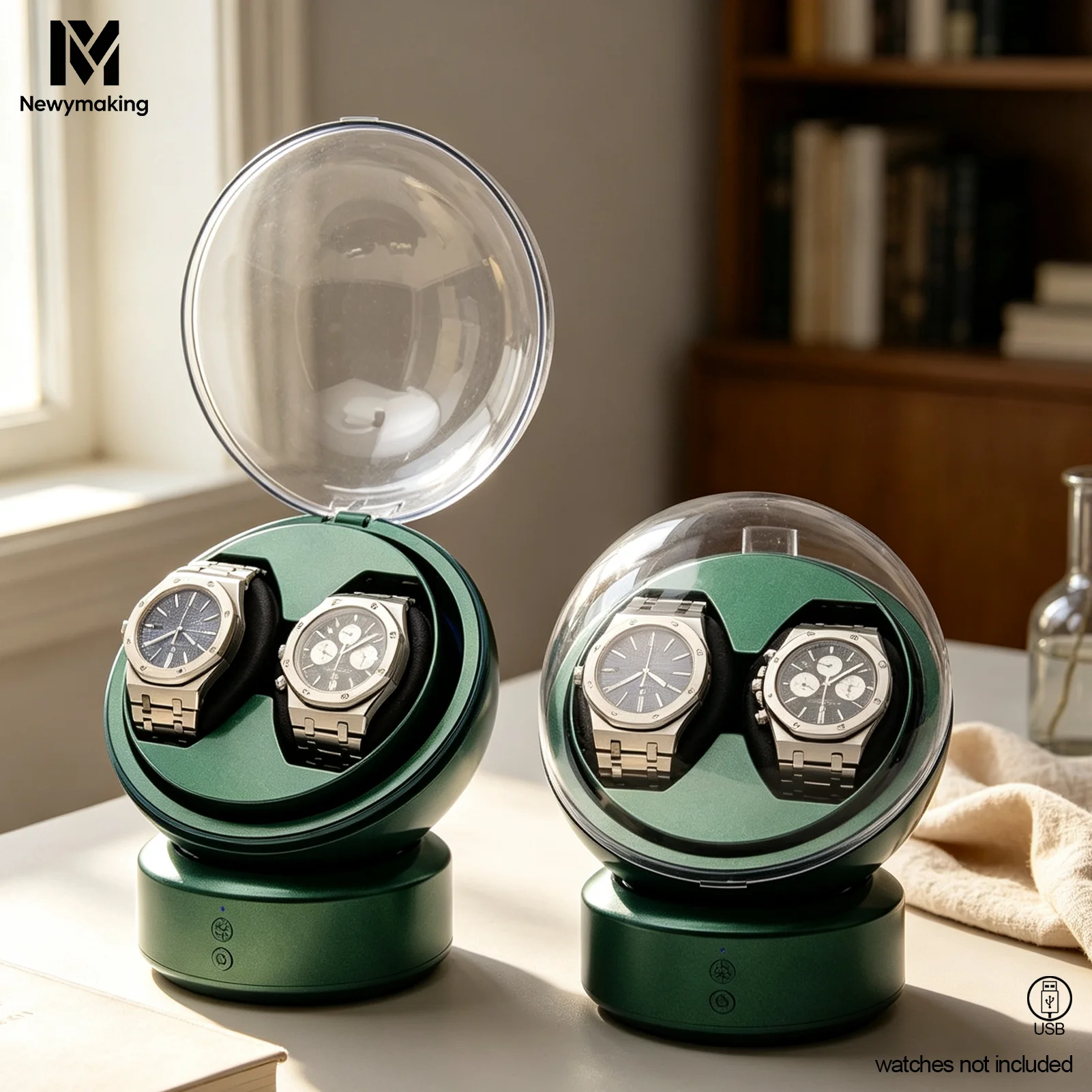 Watch Winder Automatic Dual Watch Box - Dubbele horlogeopwinder voor automatische horloges, horlogebox,