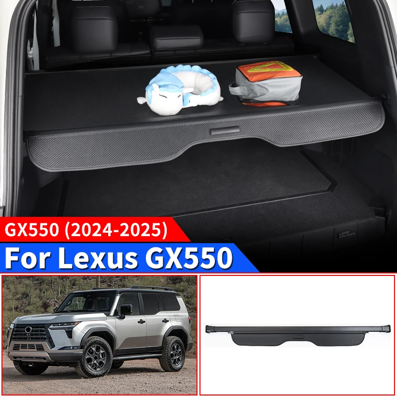 For Lexus GX550 2024 2025 Trunk Cargo Cover Curtain Retractable Partition Baffle Plate Storage Accessories gx550 Interior Tuning