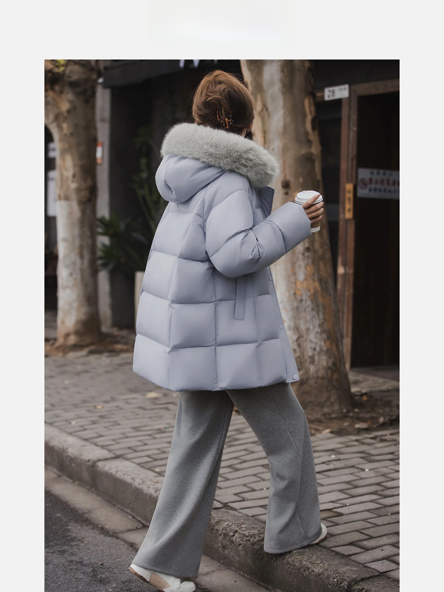 

Женское свободное длинное хлопковое пальто с воротником-стойкой и имитацией меха с капюшоном, верхняя часть тела, зимнее новое удобное пальто