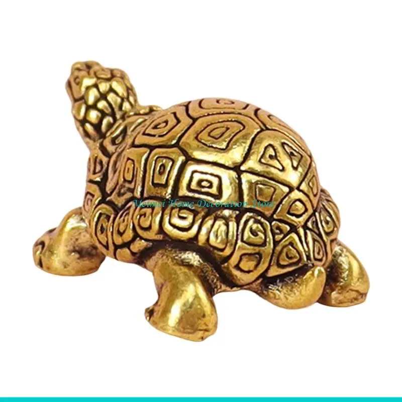 H7BF Pack Of 4 Mini Brass Turtles Birdbath Cleaner Disks Natural Water Purification Figurine For Outdoor Bird Baths Use