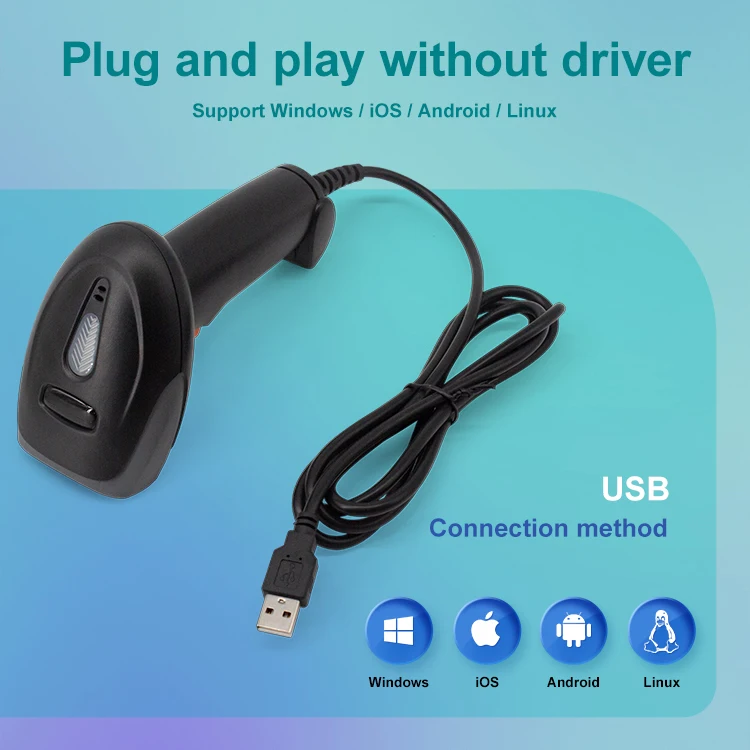 1D 2D البسيطة المحمولة ماسح الباركود اللاسلكية CMOS الماسح الضوئي بلوتوث المحمولة QR PDF417 قارئ الرمز لمتجر الدفع المحمول #4