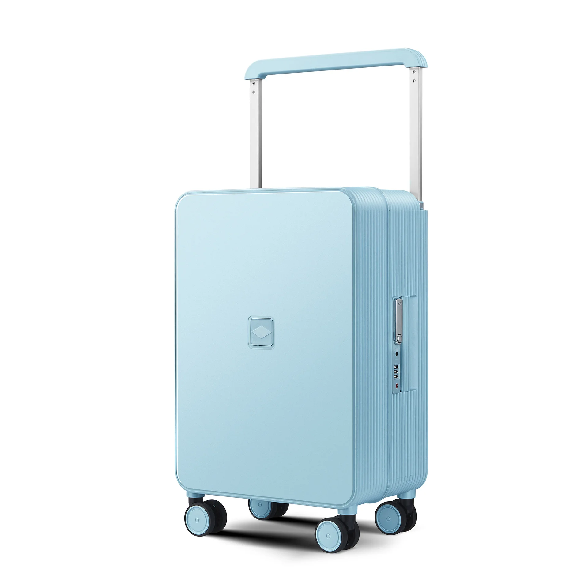 Super hard can sit boarding box wide trolley luggage silent wheel PP strong durable suitcase