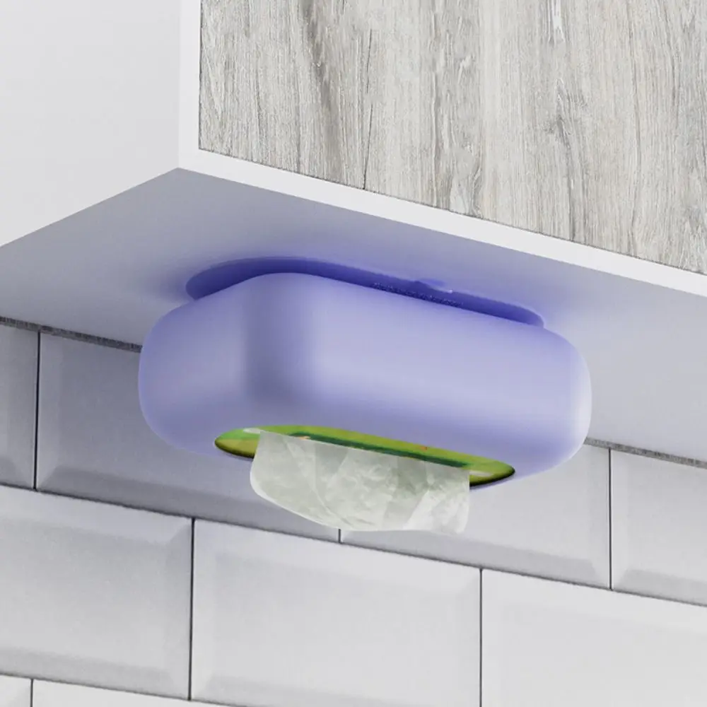 

Miscellaneous Organizer Silicone Tissue Box No Punching with Suction Cup Paper Box Simple Soft Napkin Storage Box Paper Drawer