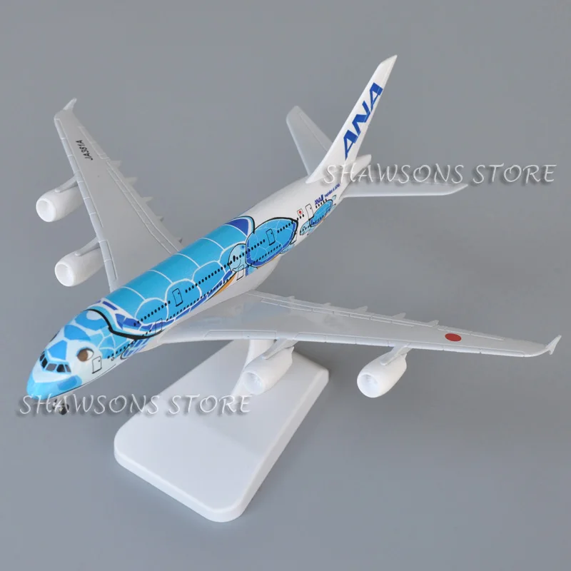 

1:400 литая под давлением металлическая модель самолета, игрушка Airbus A380-800, версия с мультяшными черепахами, японская миниатюрная копия авиалайнера ANA