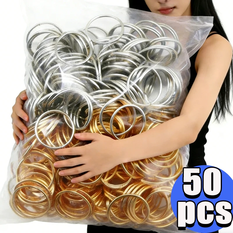 

10/50pcs Bold Opening Ring Bag Diagonal Span Modification Metal Ring Spring Circular Ring Hanging Hook Accessories Keychain