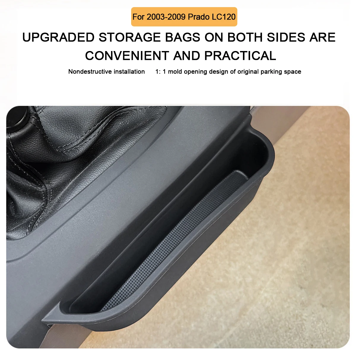 For 2003-2009 Prado LC120, Center Console Silicone Storage Mat, Expand Storage Space, Car Interior Modification Accessories