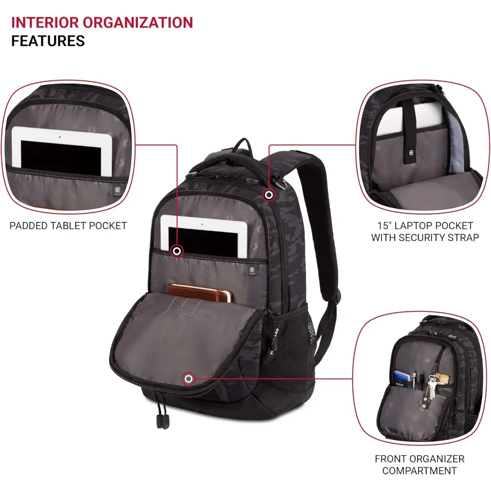 

Cecil 5505 Laptop Backpack, Black Cod/Camo, 18-Inch