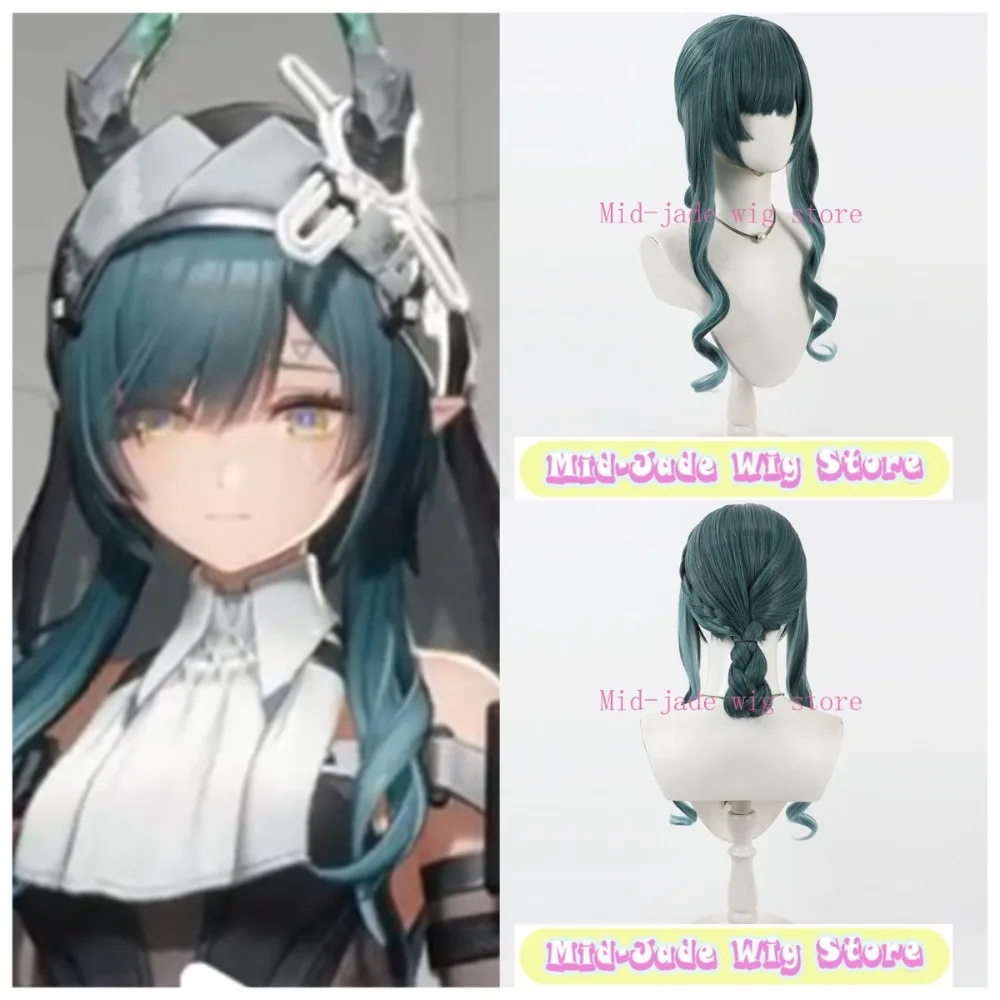 

Парик для косплея Arknights Seraphina, зеленый, длинные волосы, термостойкое синтетическое волокно, для любителей игр, аксессуары для ролевых игр, костюмные аксессуары