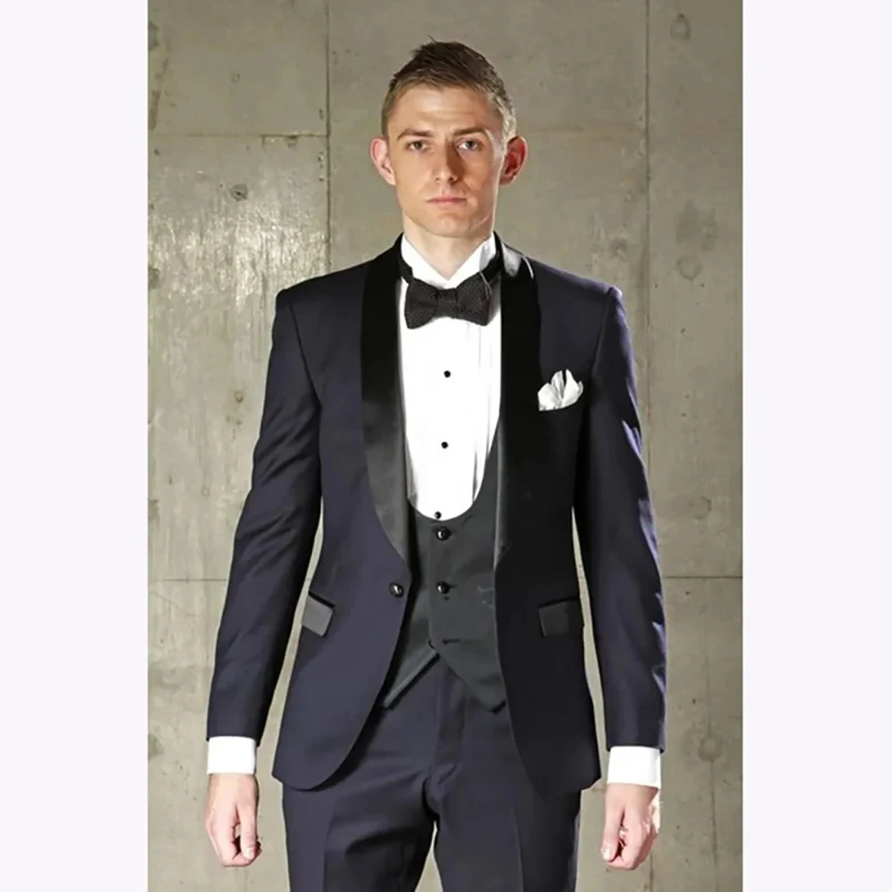 Men's Suit Notch Lapel Flat Slim Fit Male British Style Fashion Boutique Wedding Set Classic Blazers Men Designer Clothes 3 pic