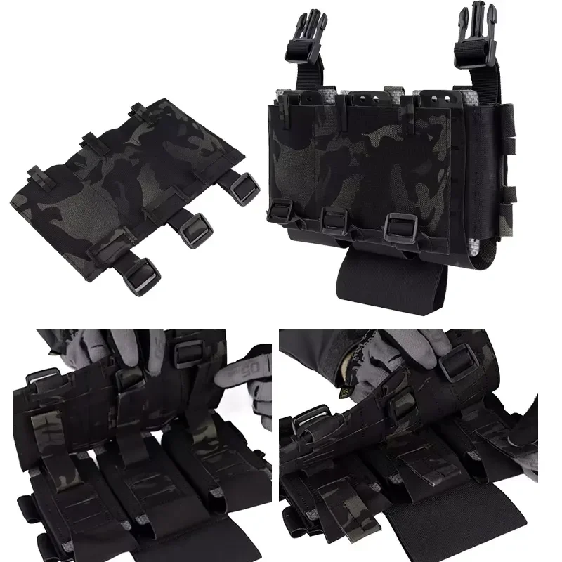 Tactical MOLLE Triple Mag Pouch Panel Multi-Purpose Flexible Magazine Bag for Tactical Vest Plate Carrier