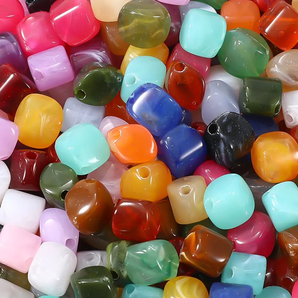 50 Stück Acrylperlen in verschiedenen Farben, 11×8 mm, unregelmäßige glänzende lose Abstandsperlen für die Schmuckherstellung, DIY-Armband- und Halskettenzubehör – Detail 10